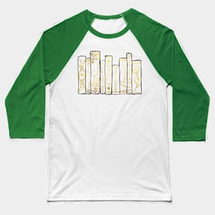 Jane Austen Bookshelf No.3 Gold Baseball T-Shirt